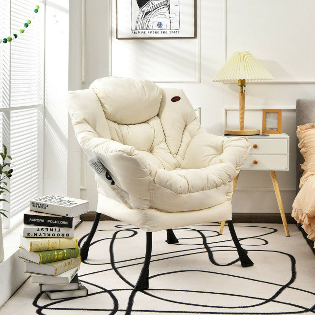 Modern Polyester Fabric Lazy Chair with Side Pocket