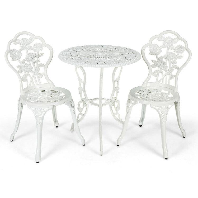 Cast Aluminum Patio Furniture Set with Rose Design