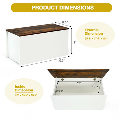 Flip-top Storage Chest with Self-hold Cover and Pneumatic Rod