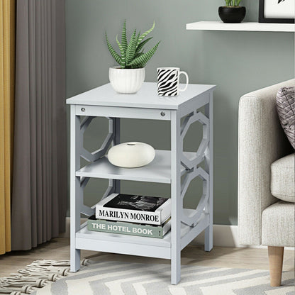 2 Pieces 3-Tier End Table with Stable Structure for Living Room