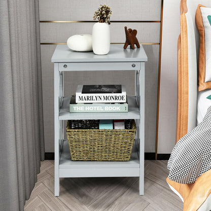 2 Pieces 3-Tier End Table with Stable Structure for Living Room