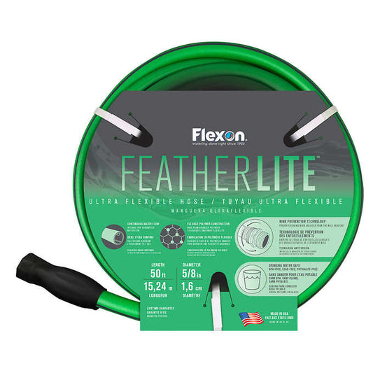 Flexon 5/8 in. x 50 ft. FeatherLITE Hose with Swivel Male Coupling - Milagru Store