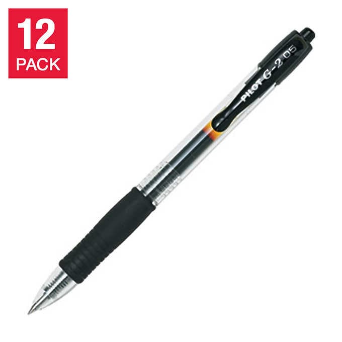 Pilot G2 Retractable Gel Rollerball Pen, 0.5mm Extra Fine Point, Black, 12-count - Milagru Store