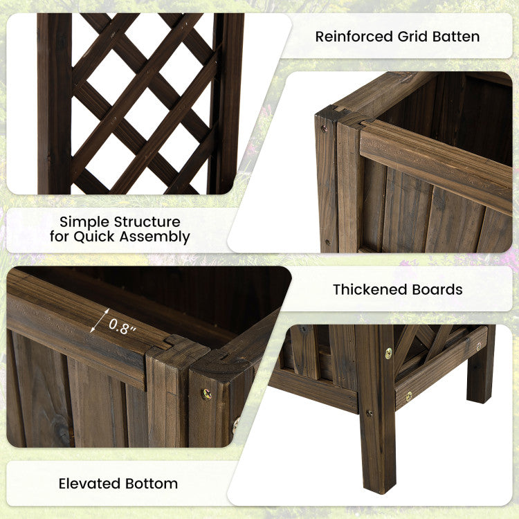 2-Tier Wood Raised Garden Bed for Vegetable and Fruit