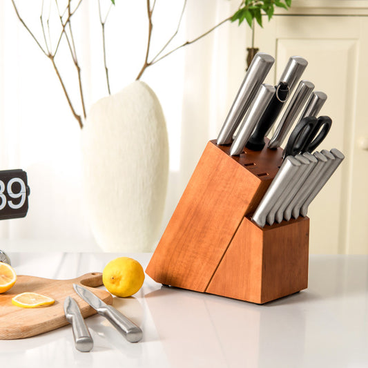 16-Piece Stainless Stee Kitchen Knife Set with Sharpener