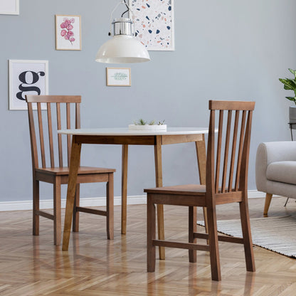 Set of 2 Dining Chair with Solid Wooden Legs