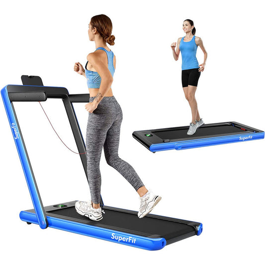 Costway 2.25HP 2-in-1 Folding Treadmill with Bluetooth Speaker Remote Control