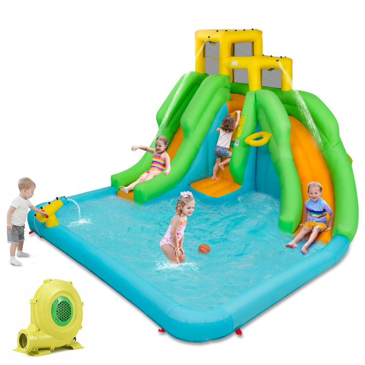 Kids Inflatable Water Park Bounce House with 480W Blower