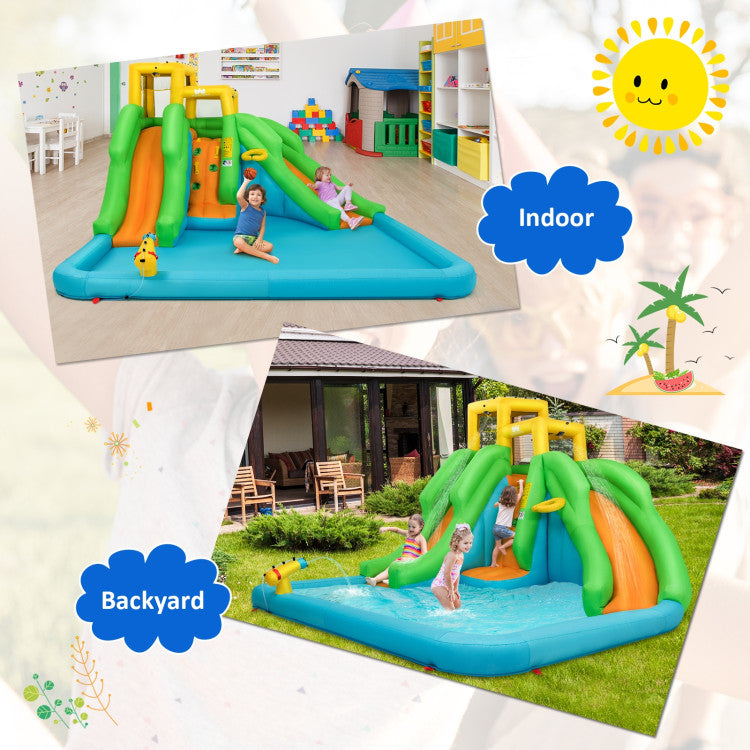 Kids Inflatable Water Park Bounce House with 480W Blower