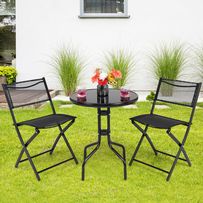 3-Piece Folding Table Chairs Set for Indoor and Outdoor