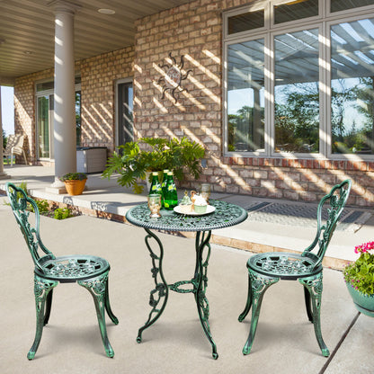 Cast Aluminum Patio Furniture Set with Rose Design