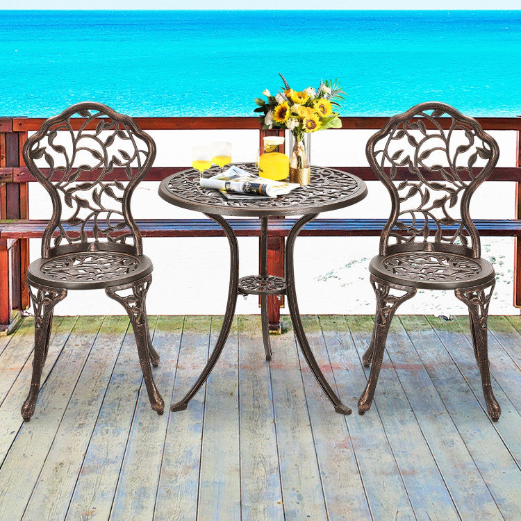 3-Piece Cast Aluminum Bistro Set