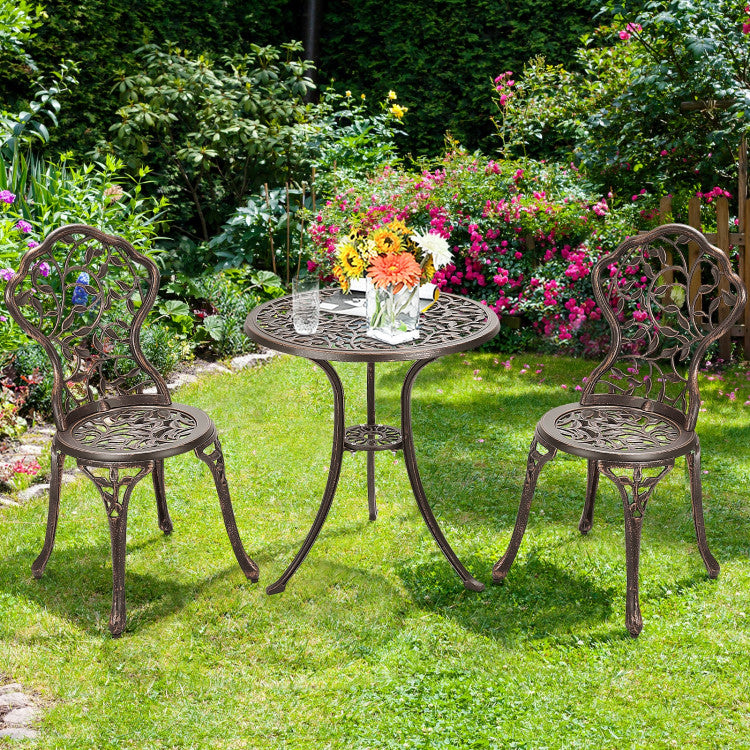 3-Piece Cast Aluminum Bistro Set