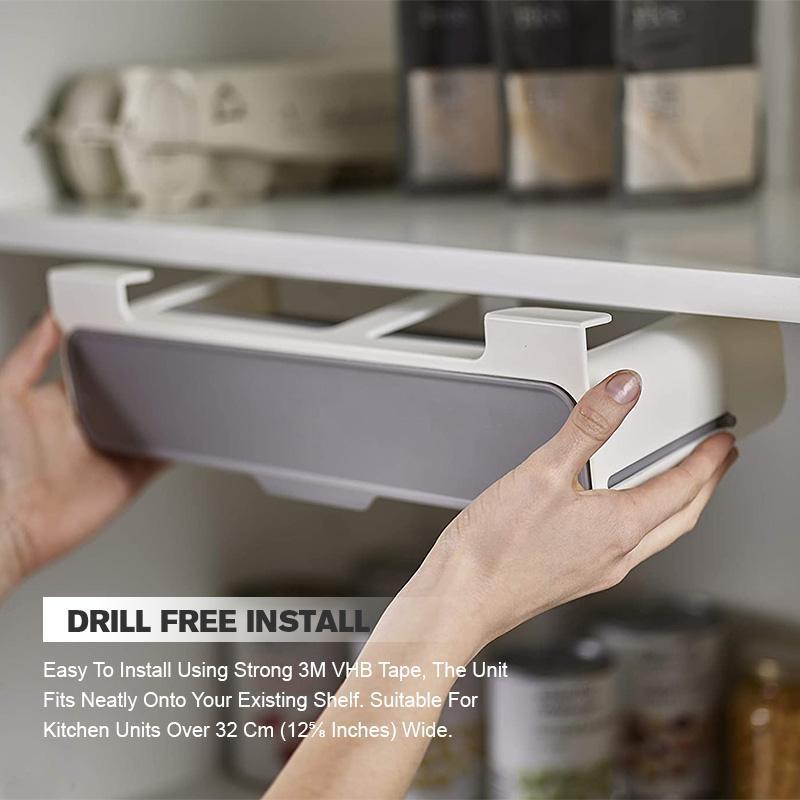Kitchen Self-adhesive Wall-mounted Under-Shelf Spice Organizer