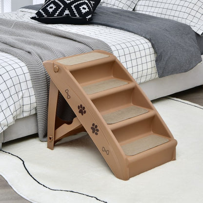 Collapsible Plastic Pet Stairs 4 Step Ladder for Small Dog and Cats