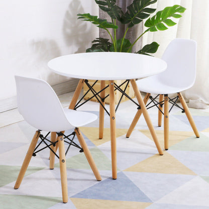 Kids Modern Dining Table Set with 2 Armless Chairs