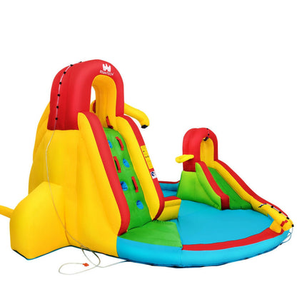 Costway Kid's Inflatable Water Slide Bounce House with Climbing Wall and Pool Without Blower