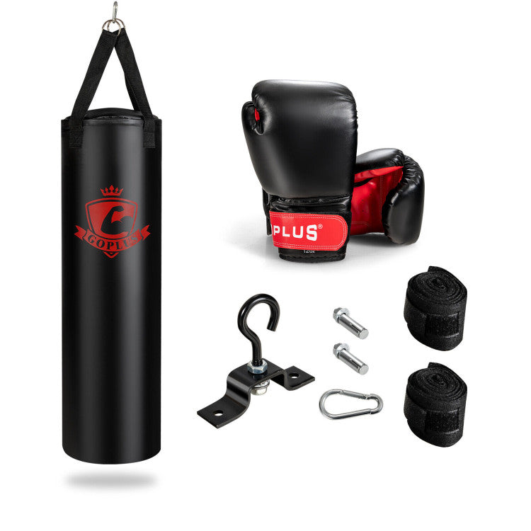 56/63Lbs Filled Punching Bag Set with Boxing Gloves