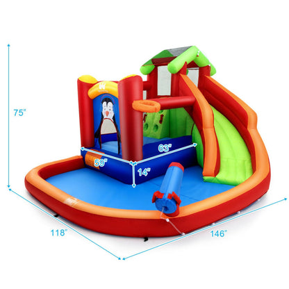 Inflatable Slide Bouncer and Water Park Bounce House Without Blower