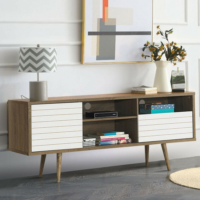 Modern TV Stand with 3 Shelves Storage Drawer
