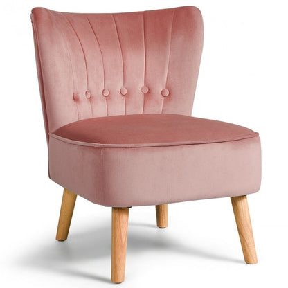 Armless Accent Chair Tufted Velvet Leisure Chair