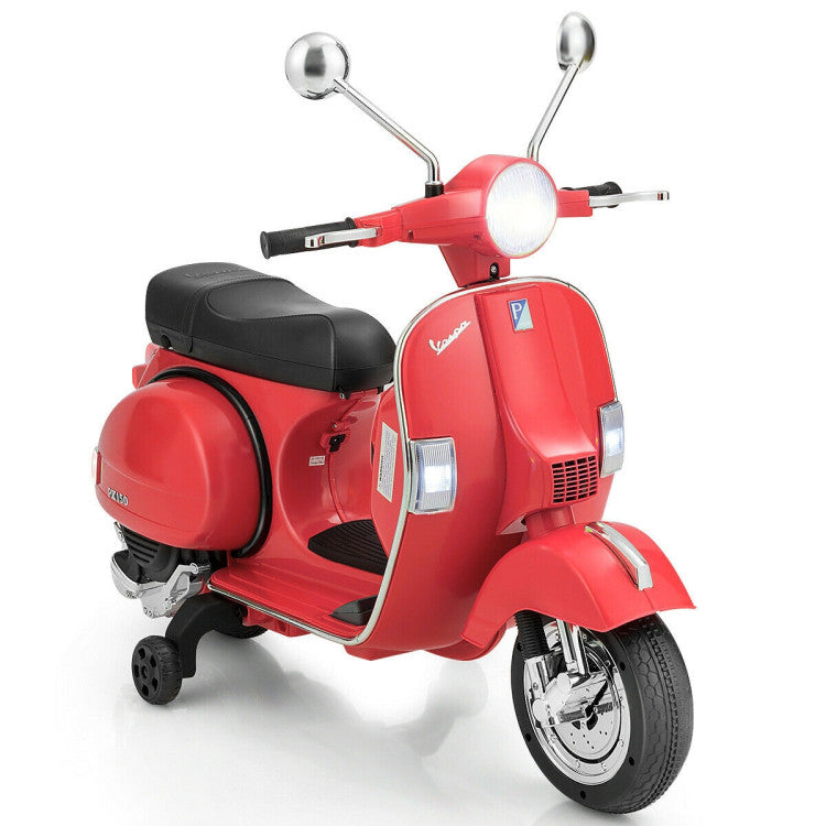 Costway 6V Kids Ride on Vespa Scooter Motorcycle with Headlight