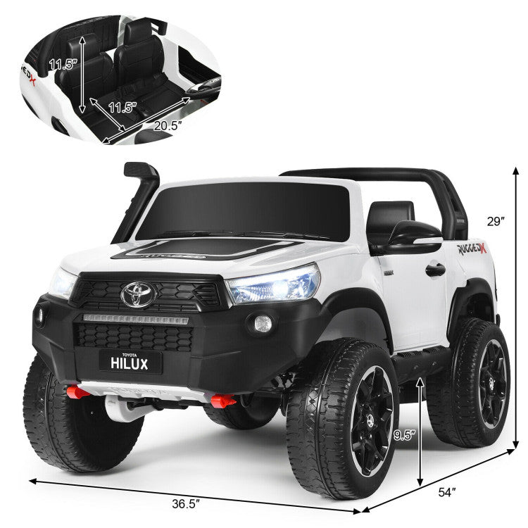 Costway 2*12V Licensed Toyota Hilux Ride On Truck Car 2-Seater 4WD with Remote