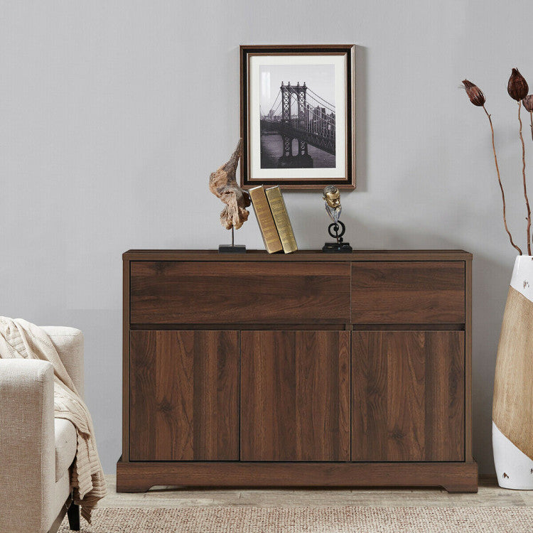 Storage Buffet Sideboard with 2 Drawers and 2 Cabinets