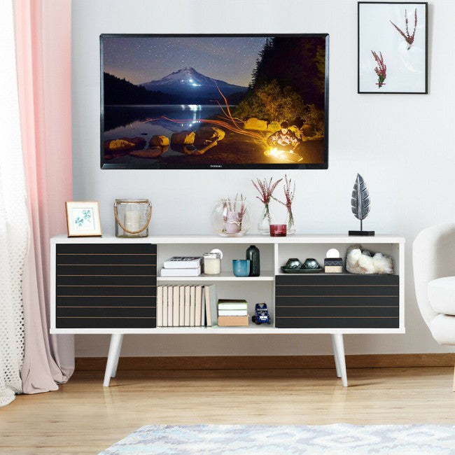 Modern TV Stand with 3 Shelves Storage Drawer