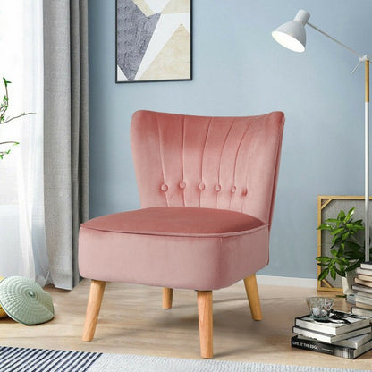Armless Accent Chair Tufted Velvet Leisure Chair