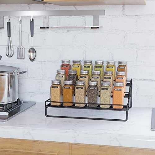 Spice Rack Cabinet Organizer, 3 Tier Expandable Pantry Display Shelf with Protect