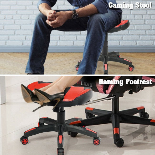 Multi-Use Footrest Swivel Height Adjustable Gaming Ottoman Footstool Chair