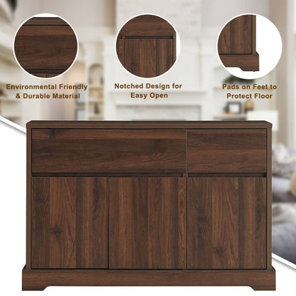 Storage Buffet Sideboard with 2 Drawers and 2 Cabinets