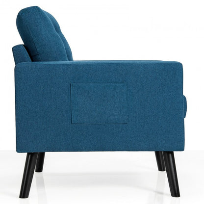 Modern Tufted Accent Chair with Rubber Wood Legs