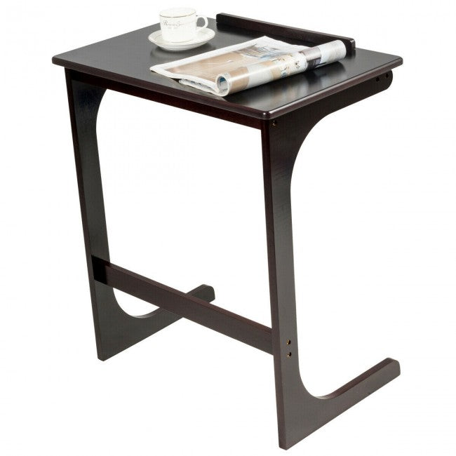 Adjustable C-Shape Couch End Table wth Tilting Top