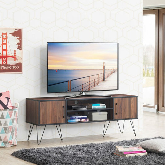 60 Inch TV Stand Media Center Storage Cabinet with Metal Leg