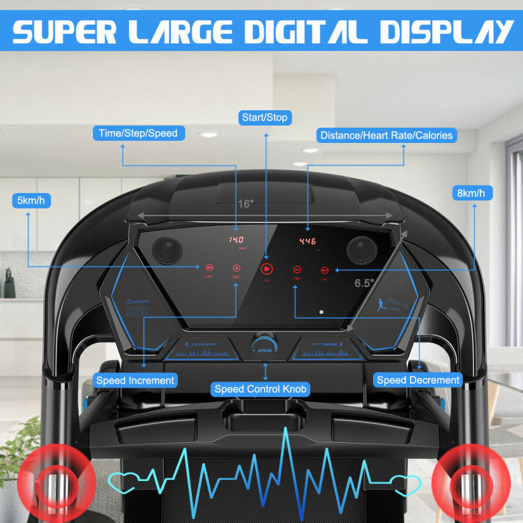 Costway 2.25HP Folding Treadmill with Bluetooth Speaker