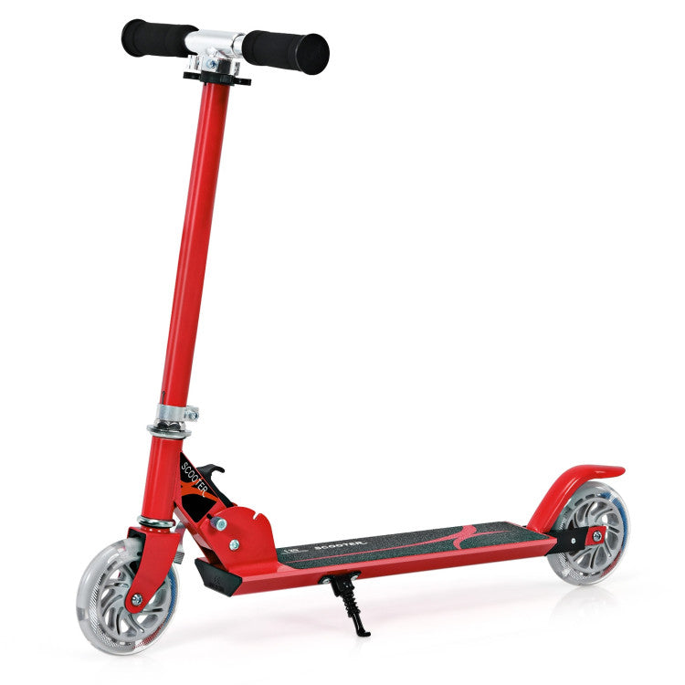 Costway Folding Aluminum Kids Kick Scooter with LED Lights