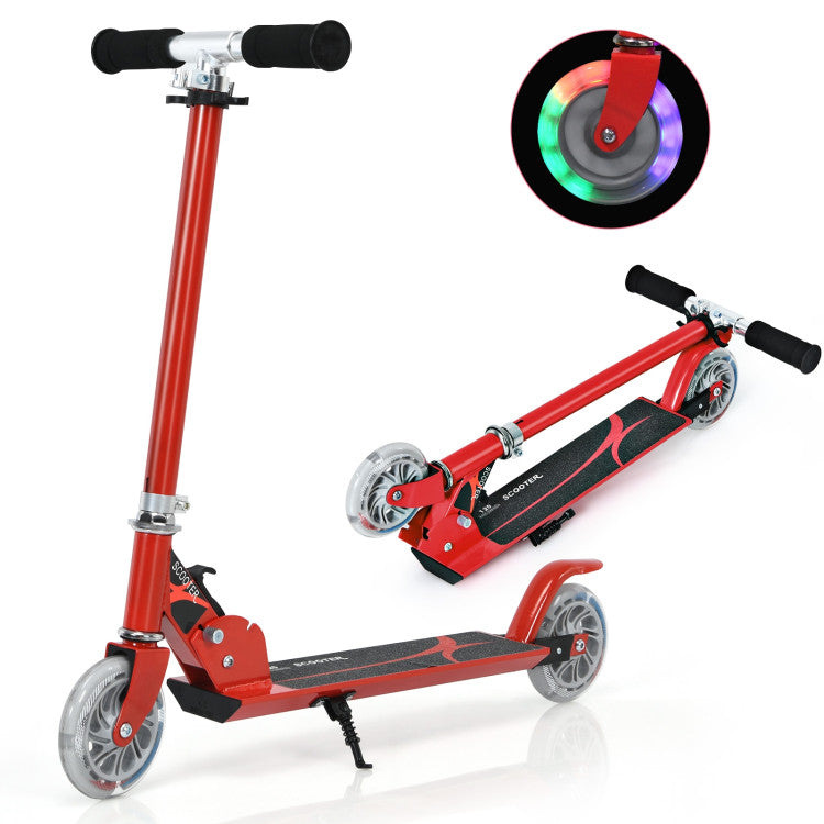 Costway Folding Aluminum Kids Kick Scooter with LED Lights