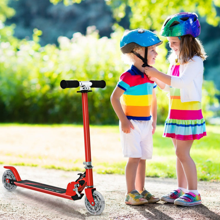 Costway Folding Aluminum Kids Kick Scooter with LED Lights