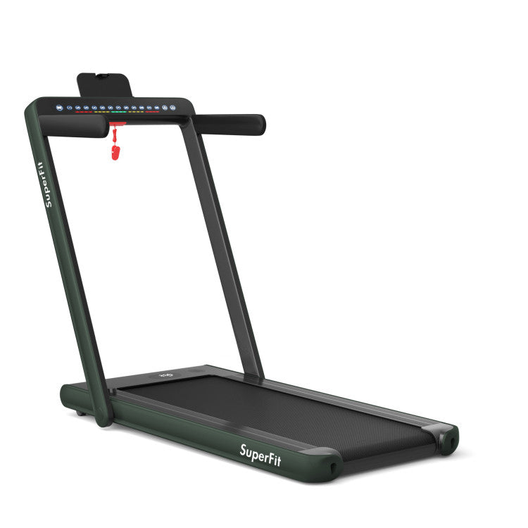 Costway 2.25 HP 2-in-1 Folding Treadmill with Dual Display and App Control