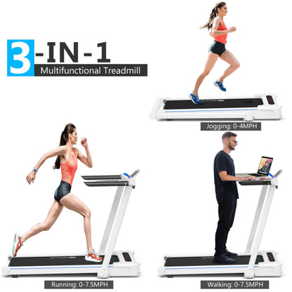 Costway 2.25 HP 3-in-1 Folding Treadmill with Remote Control
