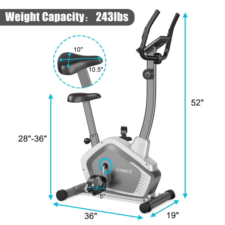 Magnetic Stationary Upright Cycling Bike with 8-Level Resistance