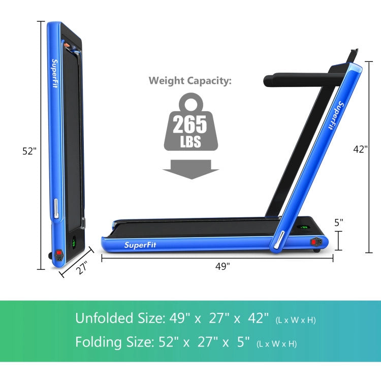 Costway 2.25HP 2-in-1 Folding Treadmill with Bluetooth Speaker Remote Control