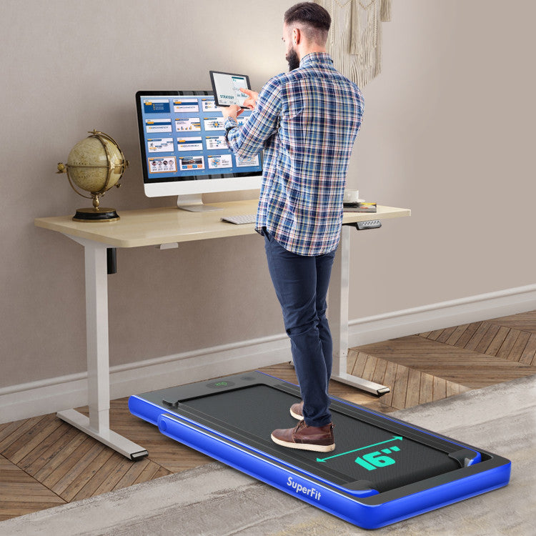 Costway 2.25HP 2-in-1 Folding Treadmill with Bluetooth Speaker Remote Control