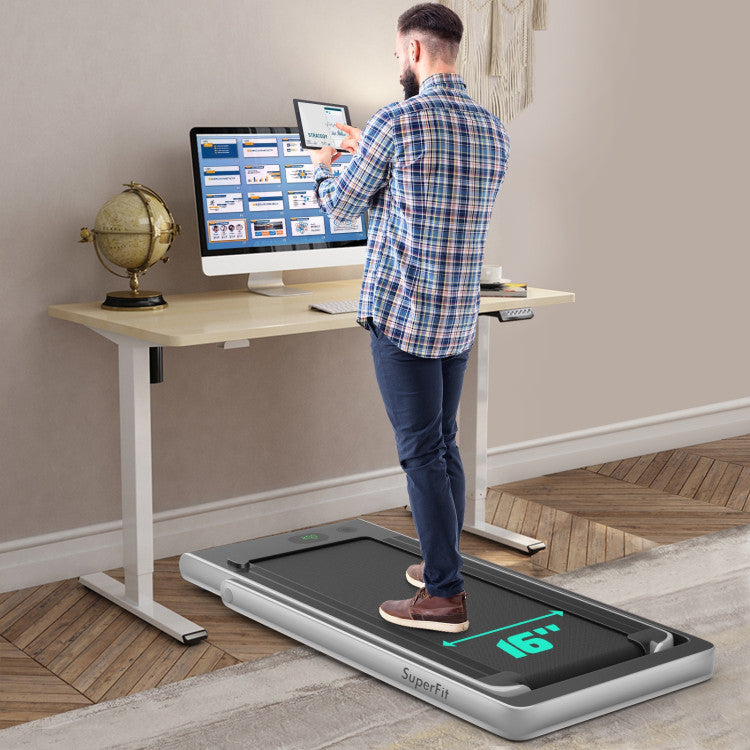 Costway 2.25HP 2-in-1 Folding Treadmill with Bluetooth Speaker Remote Control