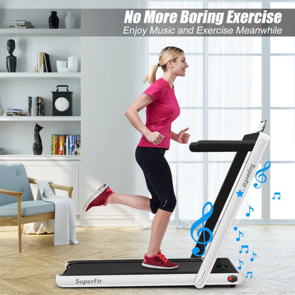 Costway 2.25HP 2-in-1 Folding Treadmill with Bluetooth Speaker Remote Control