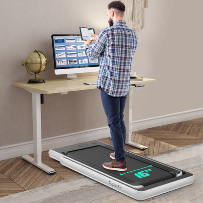 Costway 2.25HP 2-in-1 Folding Treadmill with Bluetooth Speaker Remote Control