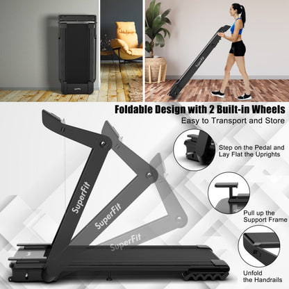 4.0 HP Foldable Electric Treadmill with LED Touch Screen and APP Connection