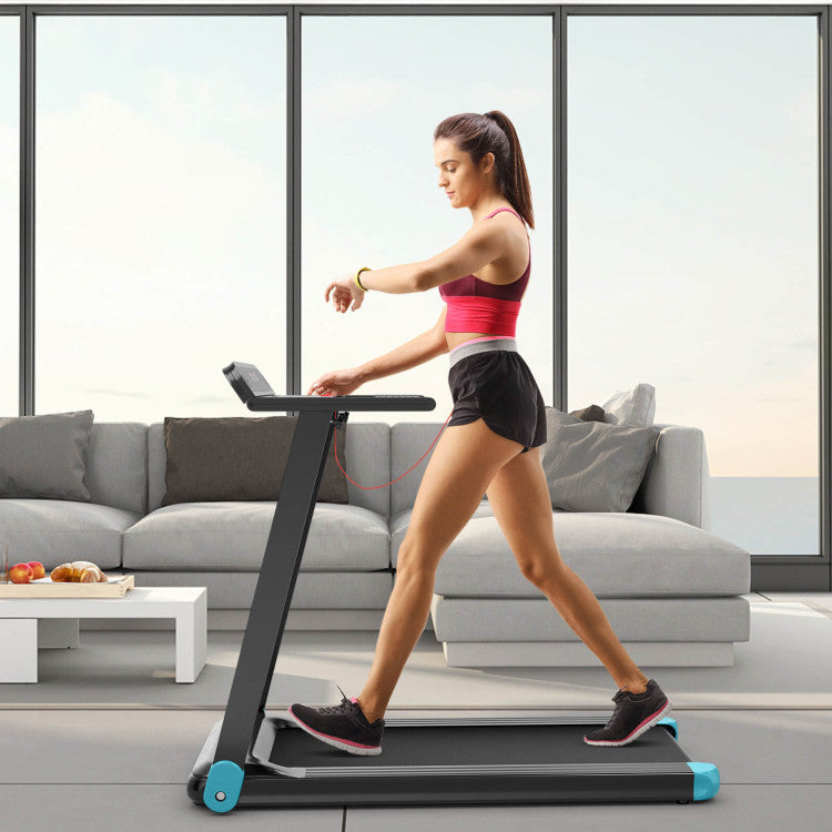 Costway 2.25 HP Electric Folding Treadmill with HD LED Display and APP Control Speaker